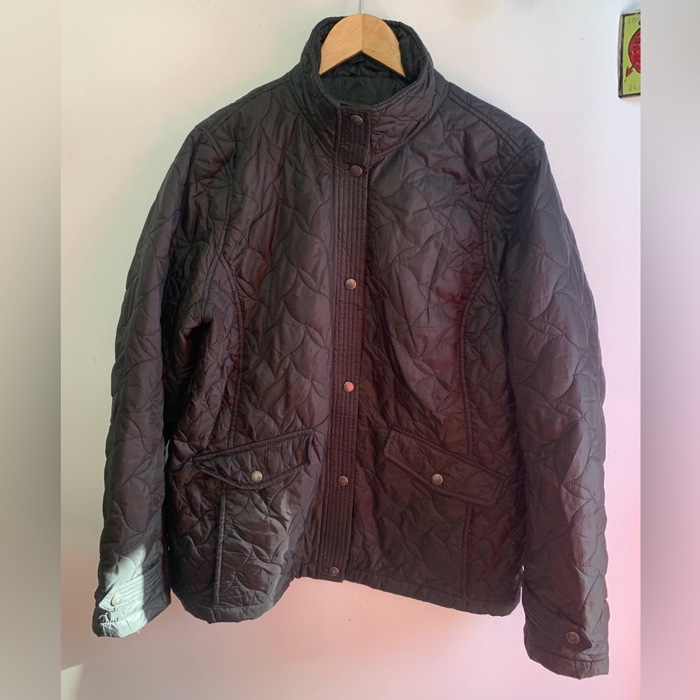 ⭐️NEW PRICE⭐️LANDS’ END Lightweight Black Quilted Jacket Size US XL